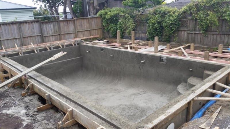 Pool construction beginning stage
